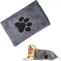 Unyqoos Sneldrogende en Absorberende Microvezel Handdoek voor Huisdieren in Grijs