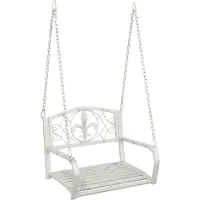 vidaXL Schommelbank Staal 71,5 x 59 x 55 cm Antiek wit