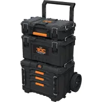 Keter Pro Gear XL 3 Drawers + Cart + Pro Gear Power Toolbox + Power Tool Case - Zwart