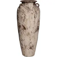 Ptmd Robena Cream Ceramic Rough Antique Jar Pot L