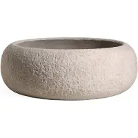 Ptmd Meleyah Beige Fiber Cement Pot Rock Look Round Big