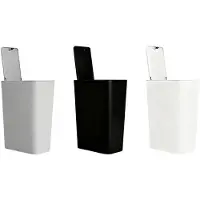 Happiq Afvalbakset (3 stuks, 9 L) – Voor keuken, woonkamer, slaapkamer en kantoor – kleine prullenbakken met deksel voor afvalscheiding – PP kunststof – (kleur niet gespecificeerd)