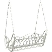 vidaXL Schommelbank Staal 109 x 75 x 59 cm Antiek wit
