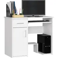 Akord Bureau JAY met 1 Lade / Computerbureau / Computer Tafel / Bureautafel / Wit / 90 x 74 x 50 cm
