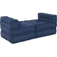 vidaXL Modulebankeenheid Stof Indigo 210 x 140 x 56 cm