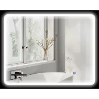 HOMCOM Badkamerspiegel-Gehard glas-90L x 70B x 3,5H cm-Zilver