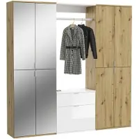 Ebuy24 Kledingkast Projekt X Emob - Artisan Oak & Wit - 183x193x34 Cm