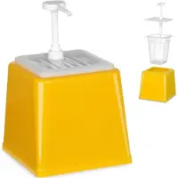Hendi Sausdispenser met pomp – BPA-vrij – 2,5L – Geel – Temperatuurbestendig