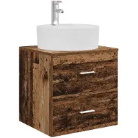 vidaXL Wandgemonteerde wastafel van een meubel Oud hout