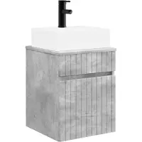 vidaXL Wandgemaakte spoelbak wastafel Betongrijs 39 x 41 x 62,5 cm