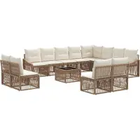 vidaXL Tuinbank Set 13 st Beige poly rattan