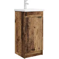 vidaXL Badkamer Vanity met Wastafel Oud hout 42 x 40 x 84,5 cm