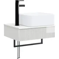vidaXL Wandgemonteerde wastafel Hoogglans Wit 53 x 35 x 39 cm