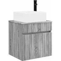 vidaXL Wandgemonteerde wastafelmeubel Grijs Sonoma 49 x 41 x 63 cm