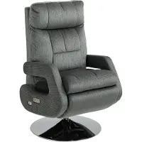 HOMCOM Elektrische relaxfauteuil, draaibaar, tv-stoel met ligfunctie, donkergrijs