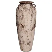 Ptmd Robena Cream Ceramic Rough Antique Jar Pot M
