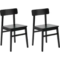 Beliani GORRE - Set van 2 eetkamerstoelen - Zwart - Rubberhout