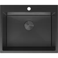 Mexen Solix stalen spoelbak 1-kompartment 600 x 500 , zwart - 6408601000-70