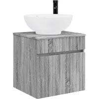 vidaXL Wandgemonteerde wastafelmeubel Grijs Sonoma 49 x 44,5 x 66,5 cm
