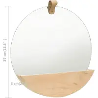 vidaXL Wandspiegel 35 cm massief grenenhout