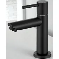 CECIPA MAX Wastafelkraan koud water - Koudwaterkraan Zwart - Badkamerkraan Koudwaterkraan - Waterbesparend Wastafelkraan - Zwart