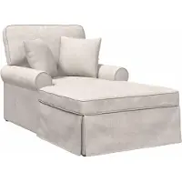 vidaXL Chaise Lounge met Rok Crèmekleurig 157 x 91 x 91 cm ARES