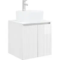 vidaXL Wandmeubel voor wastafel, hoogglanzend wit, 49,5 x 44,5 x 65 cm