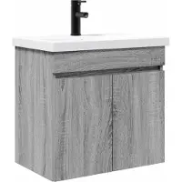 vidaXL Badkamermeubel met kraan Grijs Sonoma 61 x 40 x 74,5 cm