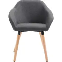 vidaXL Eetkamerstoelen 4 st stof donkergrijs