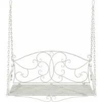 vidaXL Schommelbank van staal, 110 x 52,5 x 47 cm, antiek wit