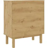 vidaXL Ladekast OTTA Zwart 76,5 x 39,5 x 90 cm Massief grenenhout