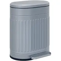 HOMCOM Prullenbak-Metaal, Kunststof-36,5L x 31,2B x 45H cm-Grijs