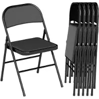 HOMCOM Inklapbare stoel-Kunstleer, staal-46L x 45B x 78H cm-Zwart