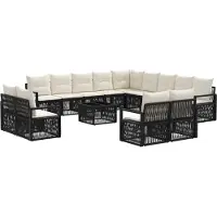 vidaXL Tuinbank Set 14 st Zwart poly rattan
