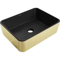 Mexen Catia opzetwastafel 48 x 37 cm, zwart mat/goud - 21314876