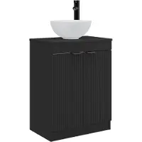 vidaXL Badkamerkast met wastafel, zwart, 54 x 35 x 83 cm