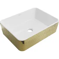 Mexen Catia opbouw wasbak 48 x 38 cm, wit/gouden schubbenpatroon - 21314808