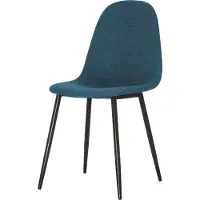 Meet by Paperflow Paperflow shell stoel, gestoffeerd, 100% polyester, stalen frame, zithoogte 480 mm, set van 2, zwart/benzine