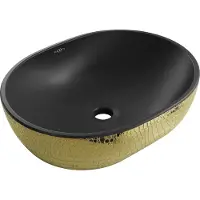 Mexen Viki opzetwastafel 48 x 35 cm, zwart mat/gouden schubbenpatroon - 21054878