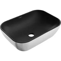 Mexen Rita opzetwastafel 45 x 32 cm, zwart mat/zilver - 21084574
