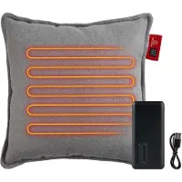 Feel Home - Verwarmend Kussen - 10000mAh Powerbank - Grijs 45x45cm