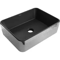 Mexen Catia opzetwastafel 48 x 37 cm, zwart mat/zilveren schubbenpatroon - 21314872