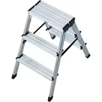 Krause Dubbele trapladder van aluminium, 2 x 3 treden