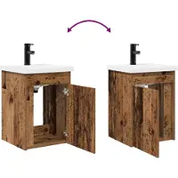 vidaXL Badkamermeubel met kraan Oud hout 42 x 40 x 74,5 cm