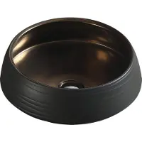 Mexen Ariana opzetwastafel 43 x 43 cm, zwart/goud - 22054366
