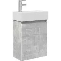vidaXL Badkamermeubel met kraan Betongrijs 45,5 x 25,5 x 84 cm