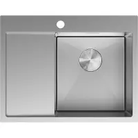Mexen Exar stalen spoelbak met 1 bak en afdruiprek, rechts 620 x 480 , inox - 6432621005P-01