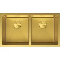Mexen Binox stalen spoelbak 2-kamerig 800 x 450 , goud HC - 6421802000-55HC