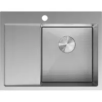 Mexen Exar 1-kamerige roestvrijstalen gootsteen met afdruiprek, rechts 620 x 480 , inox HC - 6432621005P-01HC