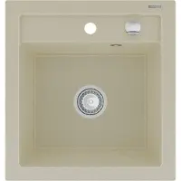 Mexen Vito granieten gootsteen 1-komoers 520 x 490 , beige, sifon chroom - 6503521000-69